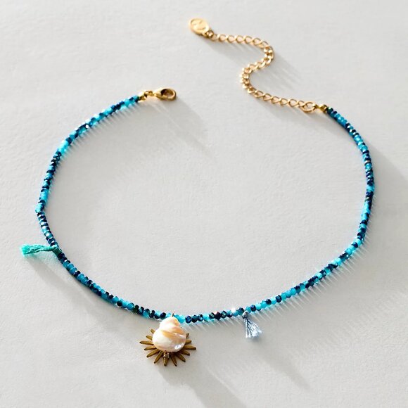 FREE PEOPLE x Ariana Ost Sunlight Choker In Blue NEW! - Picture 1 of 7